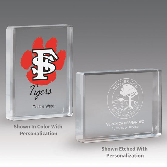 create your own optic crystal paperweights in color or etched