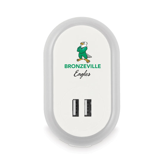 night light with usb ports and custom logo