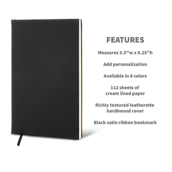 features of the textured hardbound journal