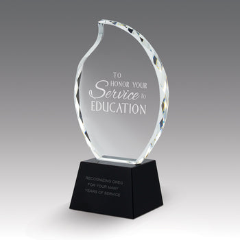 Faceted Flame Award with Crystal Base
