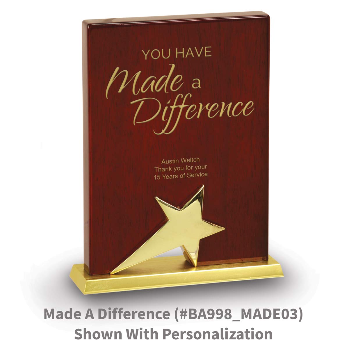 Gold Star Rosewood Piano Finish Base Award