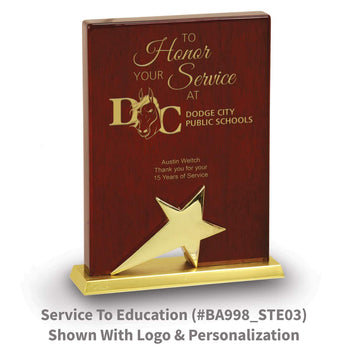 Gold Star Rosewood Piano Finish Base Award