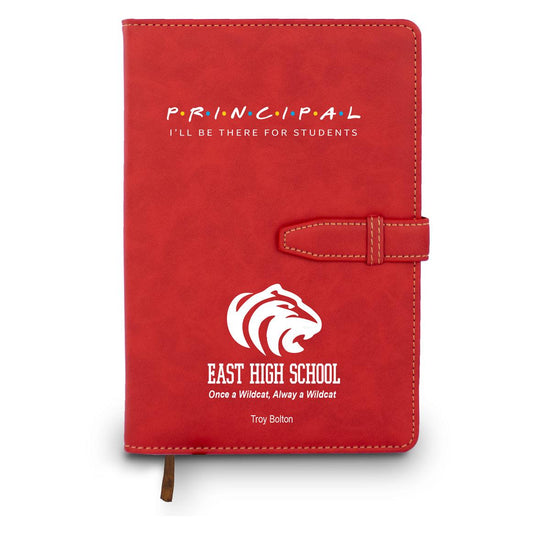 blue i'll be there for students hardbound journal with custom logo and personalization