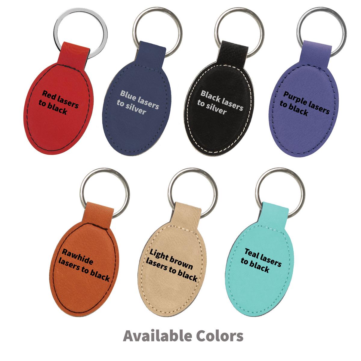multiple colors of oval keychains
