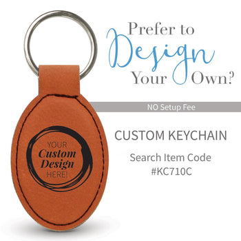 create your own rawhide oval leather keychain