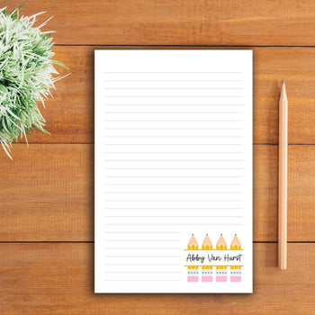 personalized large notepad sitting on a table