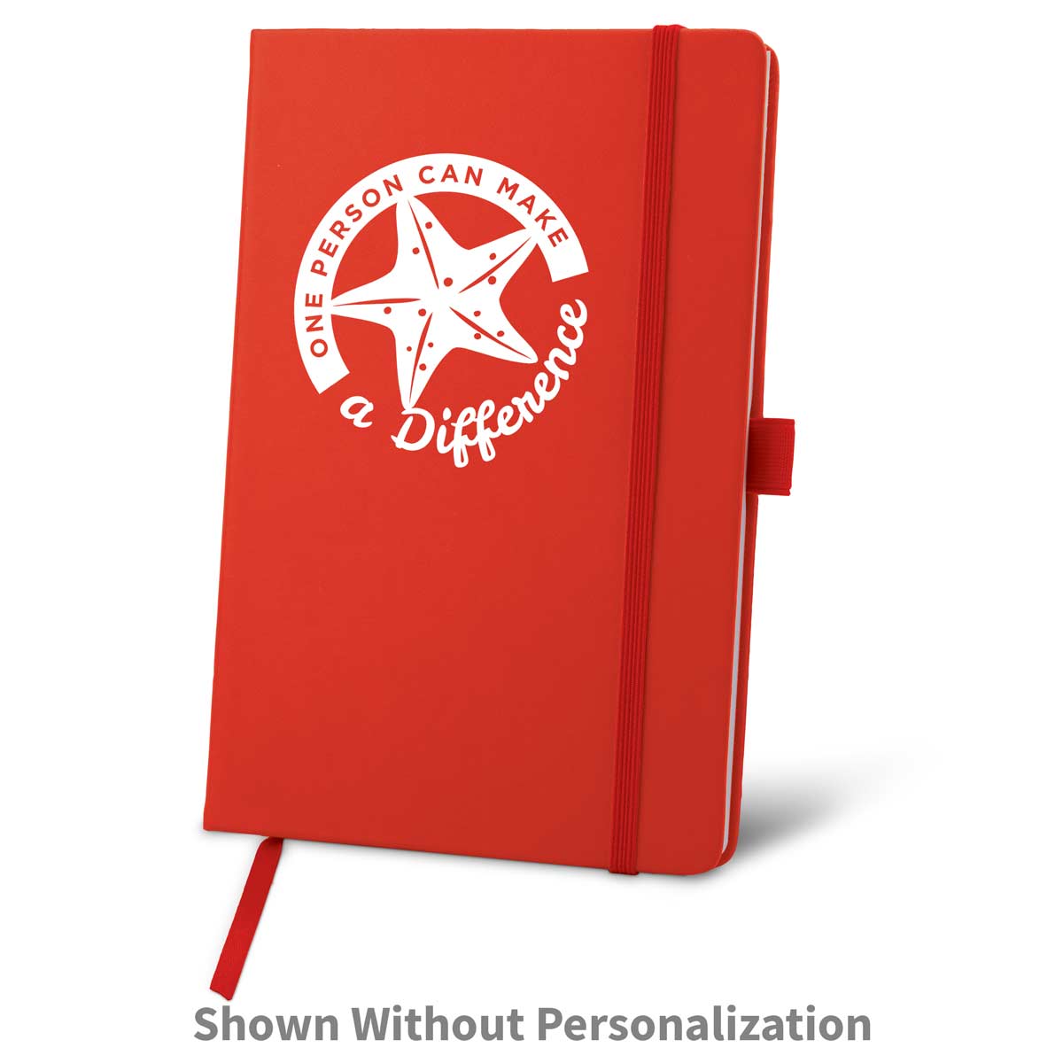 red journal with make a difference message