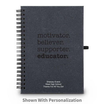 motivator believer supporter educator spiral journal with personalization