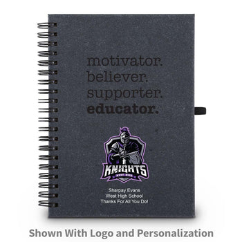 motivator believer supporter educator spiral journal with custom logo and personalization