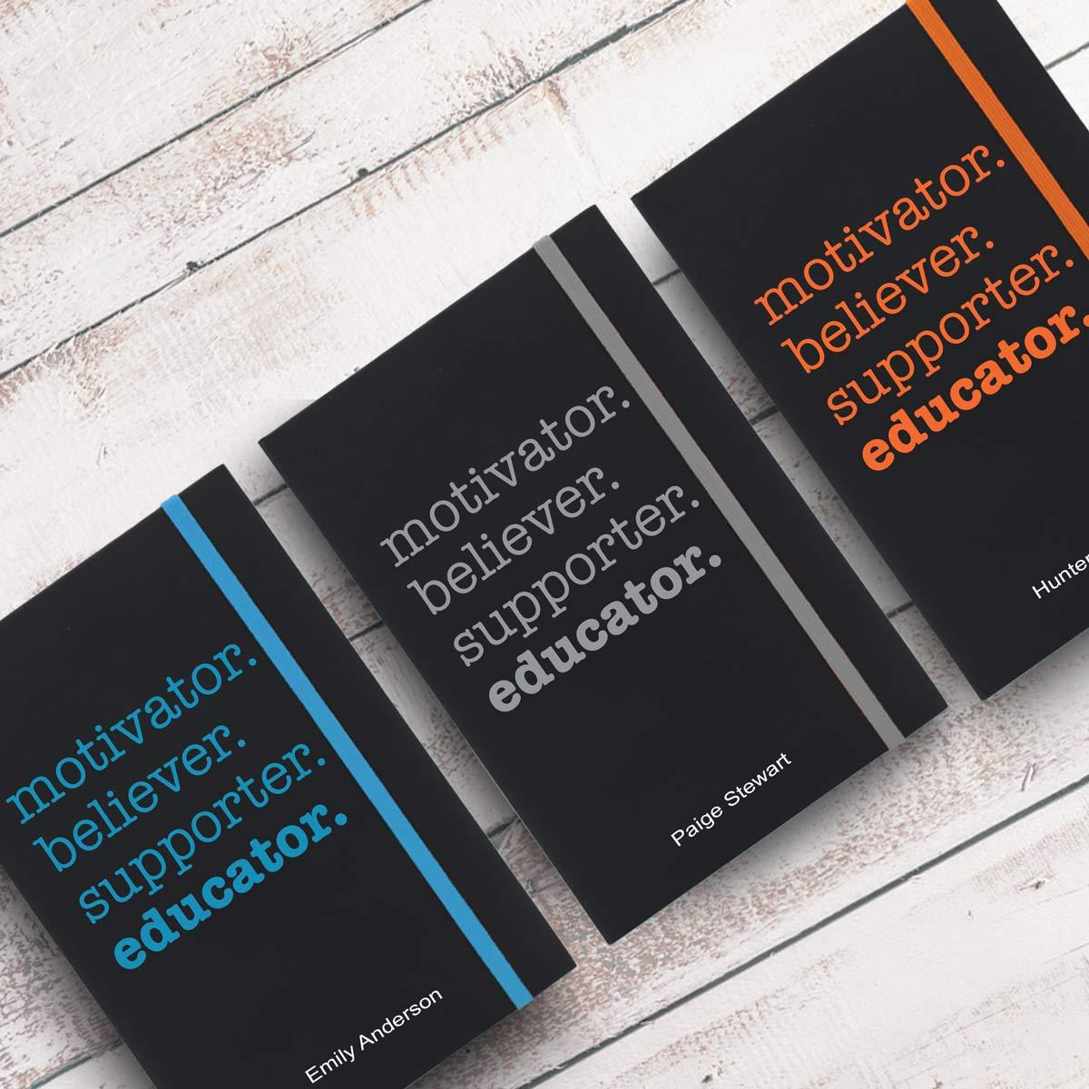 motivator black journals with multiple accent colors and personalization