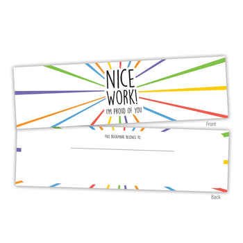 front and back of a nice work bookmark
