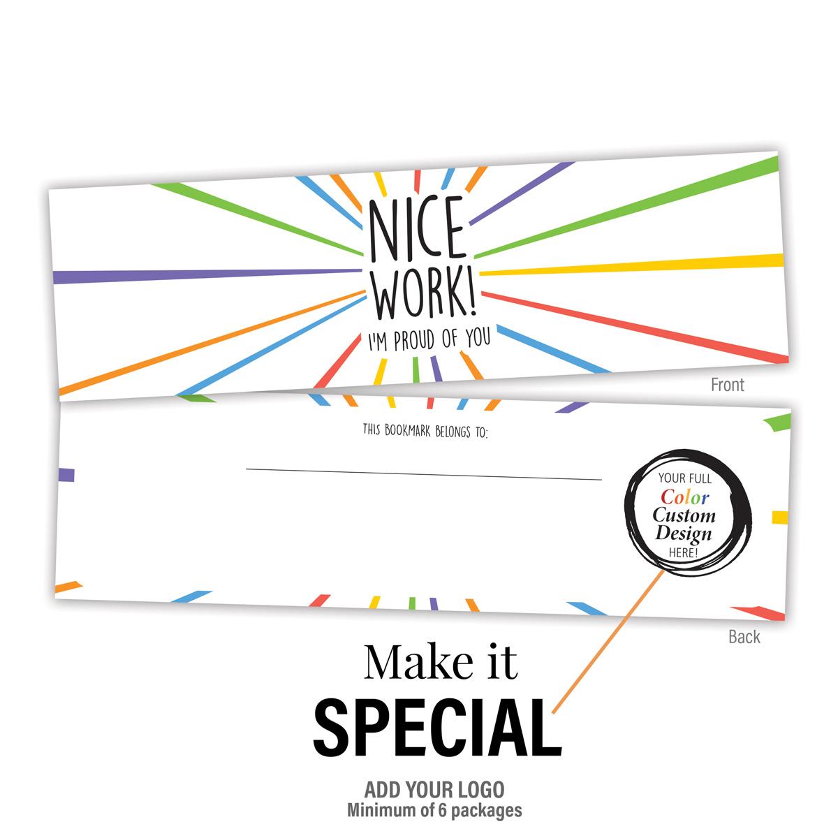 add your logo to a nice work bookmark