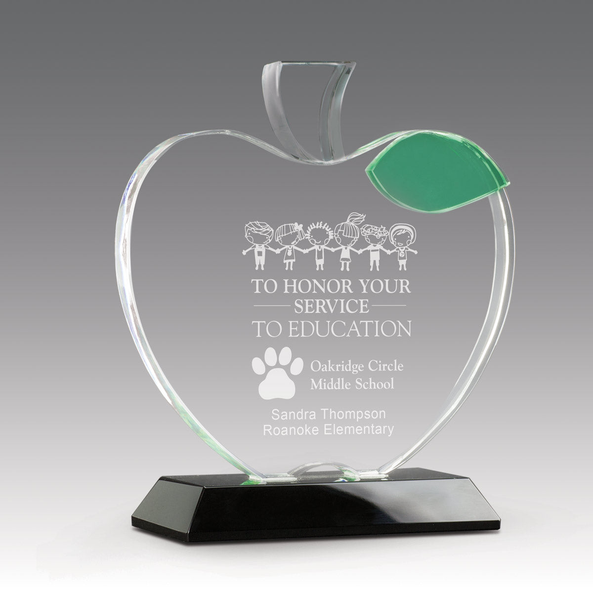 Optic Crystal Apple Base Award
