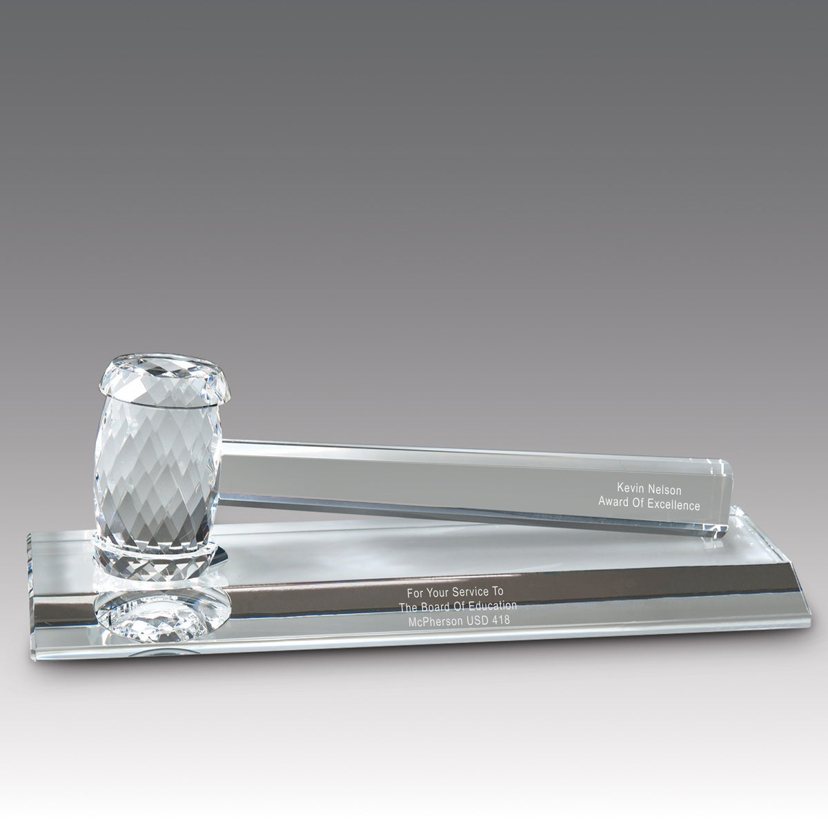 Optic Crystal Gavel Base Award