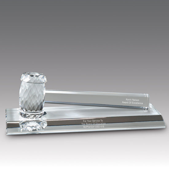 Optic Crystal Gavel Base Award