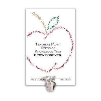 Silver Apple Seeds of Knowledge Lapel Pin Teacher Gift