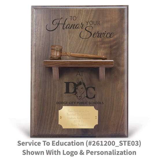 Service to the Board Gavel Shelf Plaque