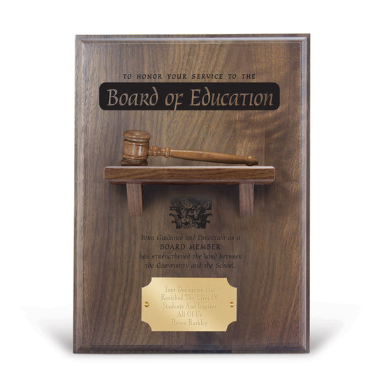 Service to the Board Gavel Shelf Plaque