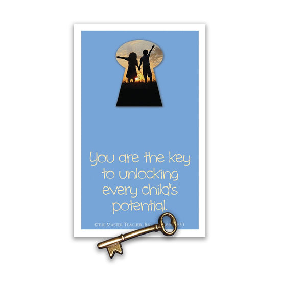 you are the key lapel pin and message card