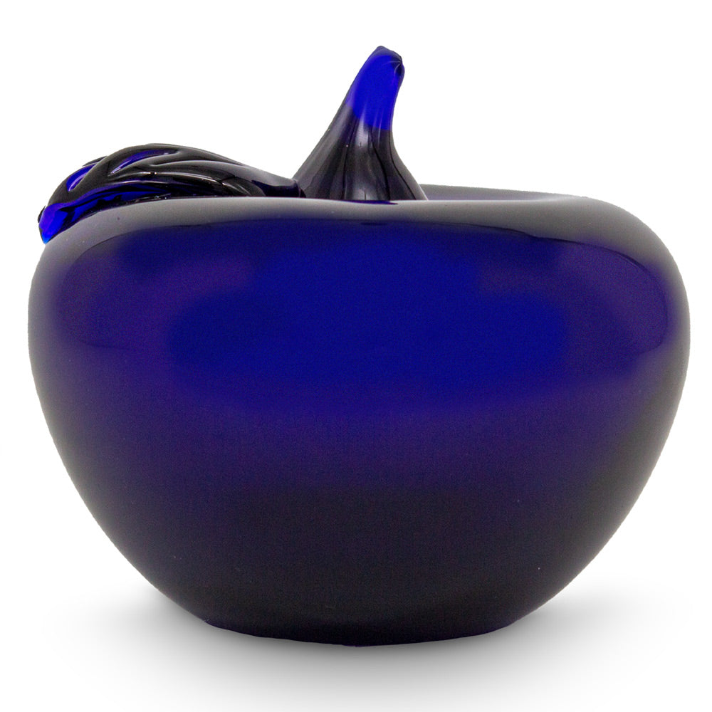 Handblown Glass Apple With Leaf