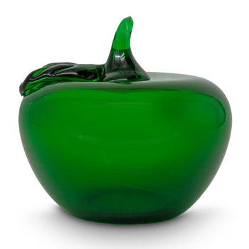 Handblown Glass Apple With Leaf