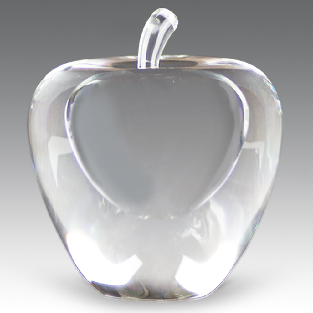 Etched Optic Crystal Apple