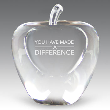 Etched Optic Crystal Apple