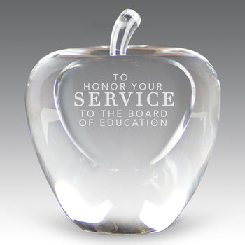 Etched Optic Crystal Apple