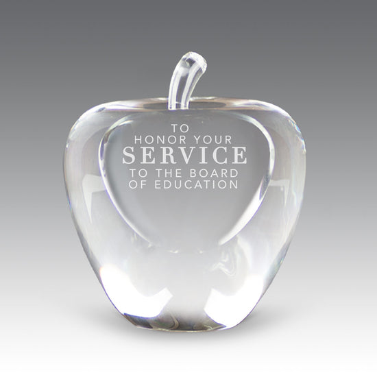 Etched Optic Crystal Apple