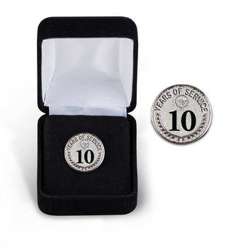 Years of Service Lapel Pins with Gemstone