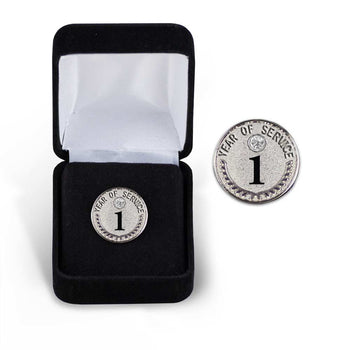 Years of Service Lapel Pins with Gemstone
