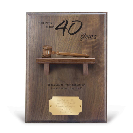Service to the Board Gavel Shelf Plaque