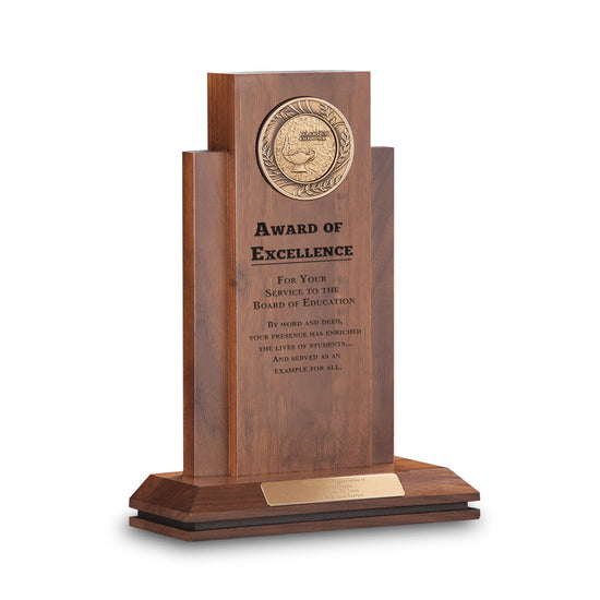 Brass Medallion Column Trophy