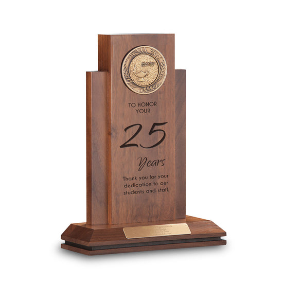 Brass Medallion Column Trophy
