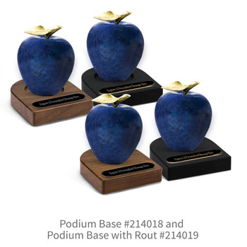 Cobalt blue marble apples with walnut bases