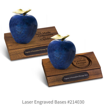 Cobalt blue marble apples with walnut bases
