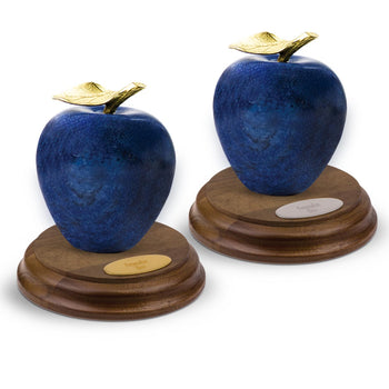 Cobalt blue marble apples with walnut bases