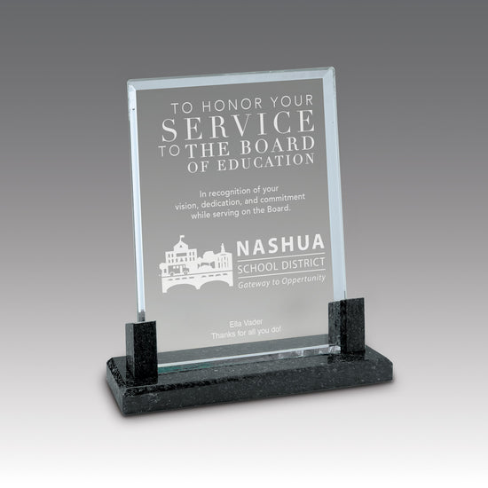 Crystal Award W/ Marble Base