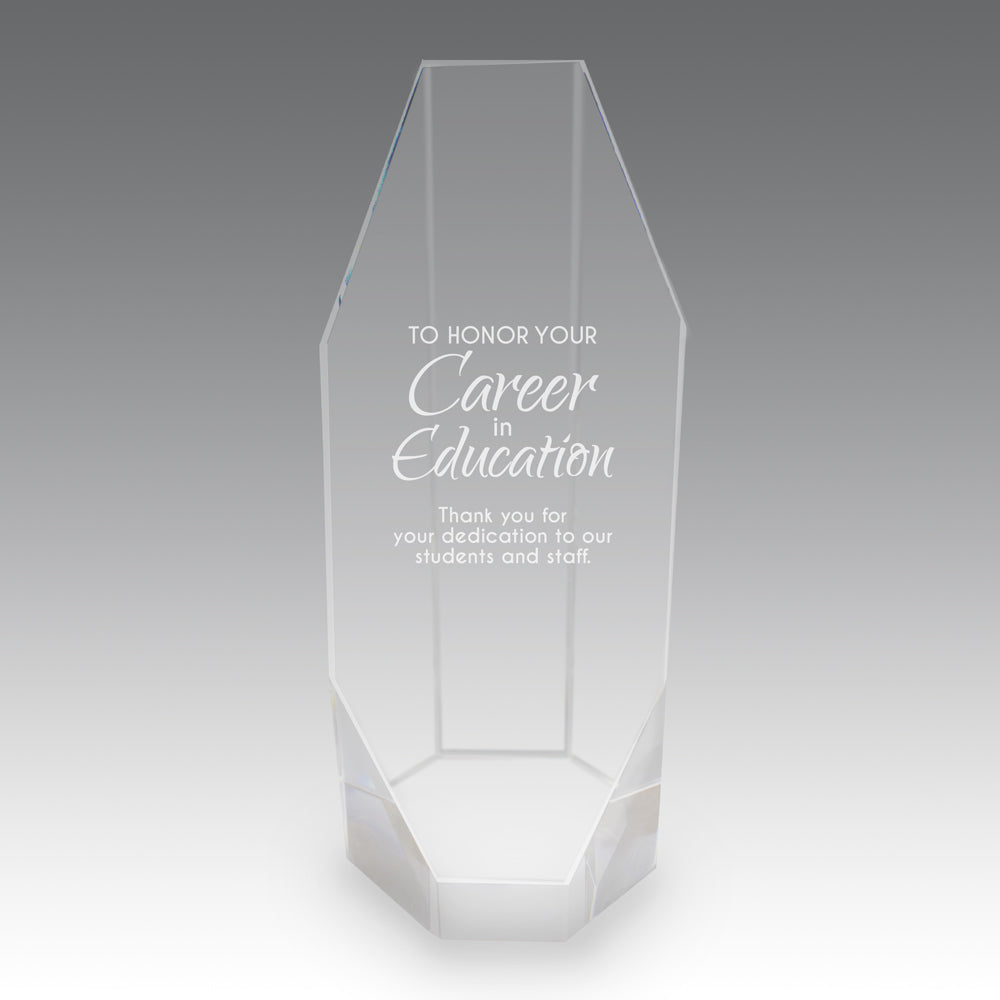 Beveled Optic Crystal Octagon Tower