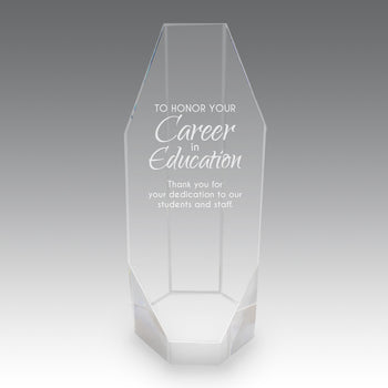 Beveled Optic Crystal Octagon Tower