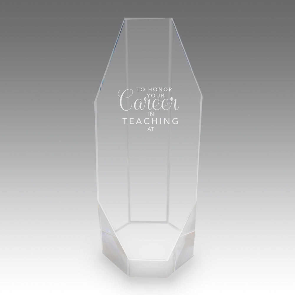 Beveled Optic Crystal Octagon Tower