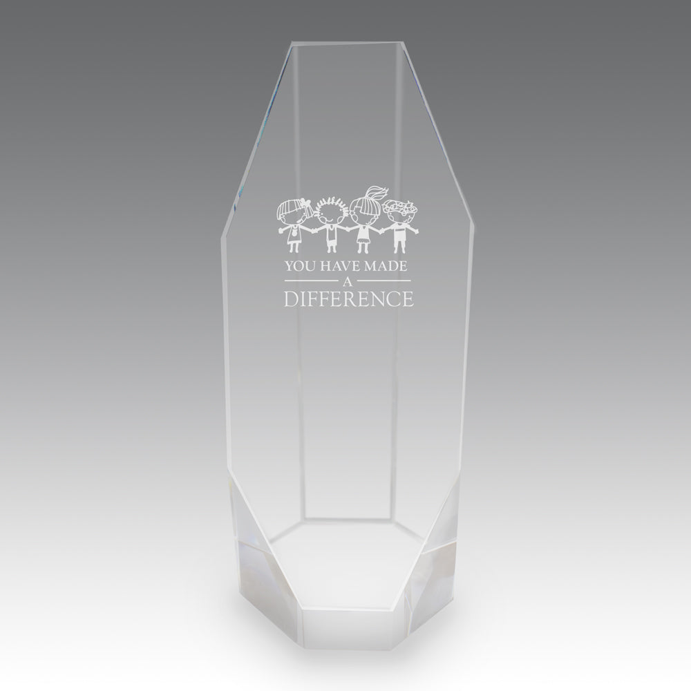 Beveled Optic Crystal Octagon Tower