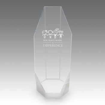 Beveled Optic Crystal Octagon Tower