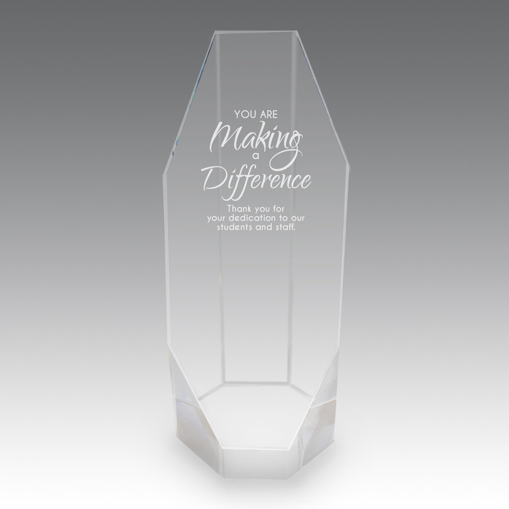 Beveled Optic Crystal Octagon Tower