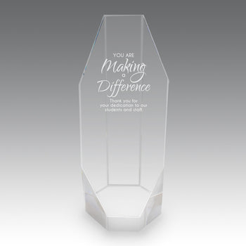 Beveled Optic Crystal Octagon Tower