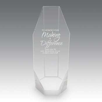 Beveled Optic Crystal Octagon Tower