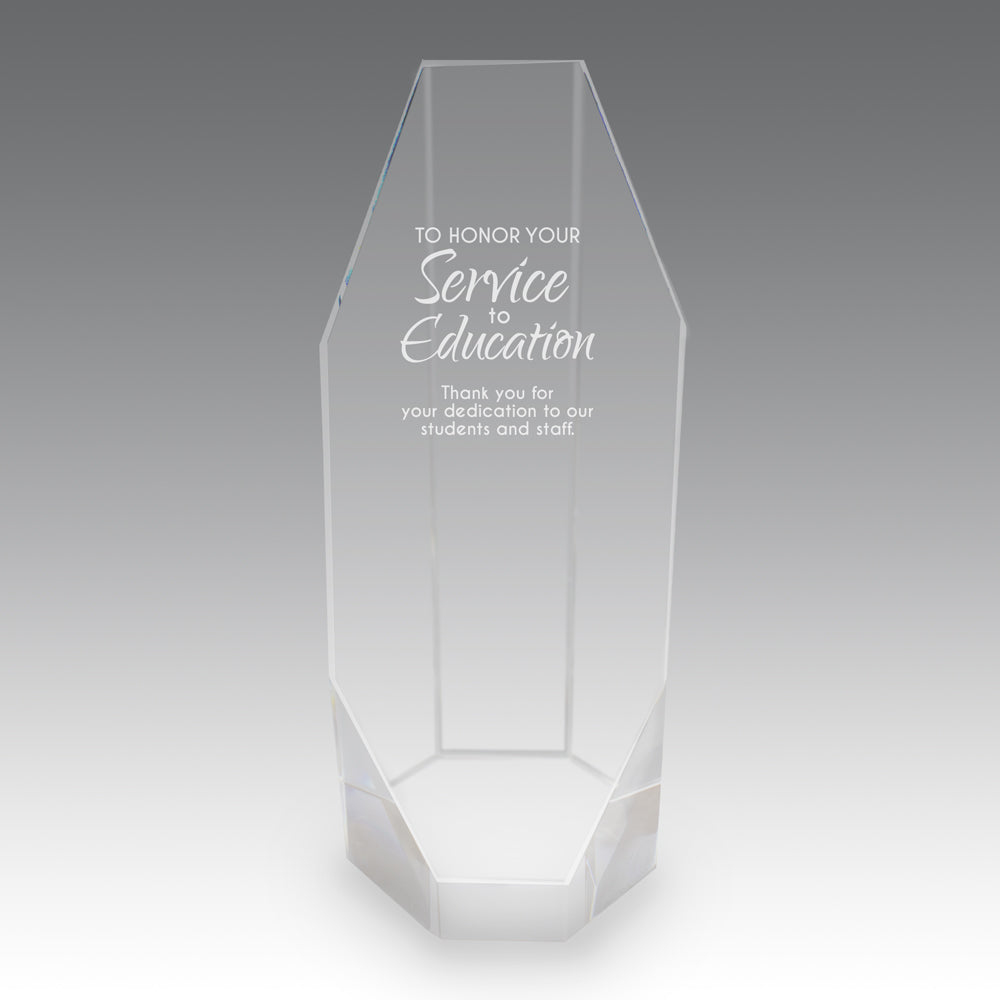 Beveled Optic Crystal Octagon Tower