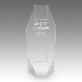 Beveled Optic Crystal Octagon Tower