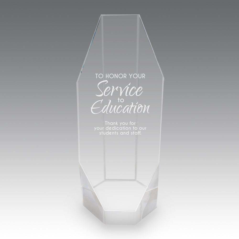 Beveled Optic Crystal Octagon Tower