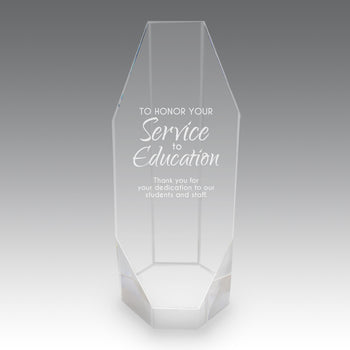 Beveled Optic Crystal Octagon Tower